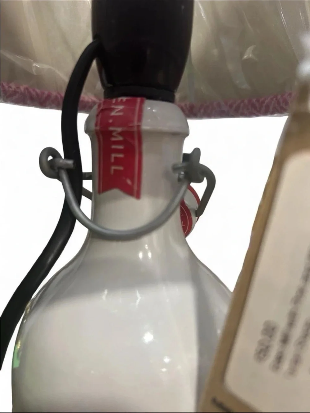 Eden Mill St Andrews Love Gin Upcycled Bottle Lamp Pink Harris Tweed Shades